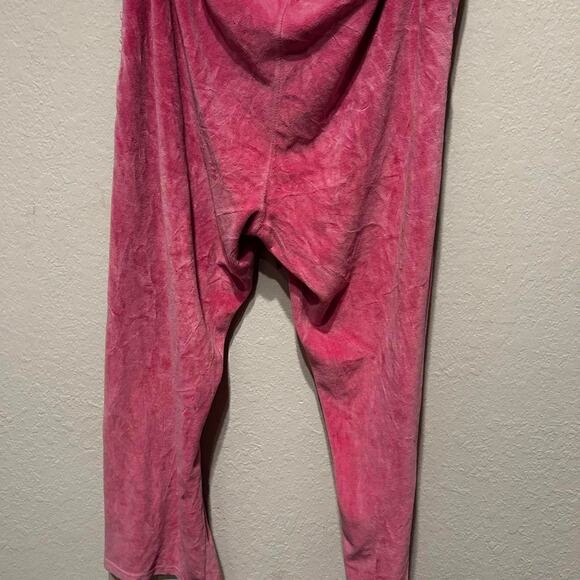 Vintage 90s/Y2K Pink velvet velour sweatpants with drawstring waist - Picture 8 of 8